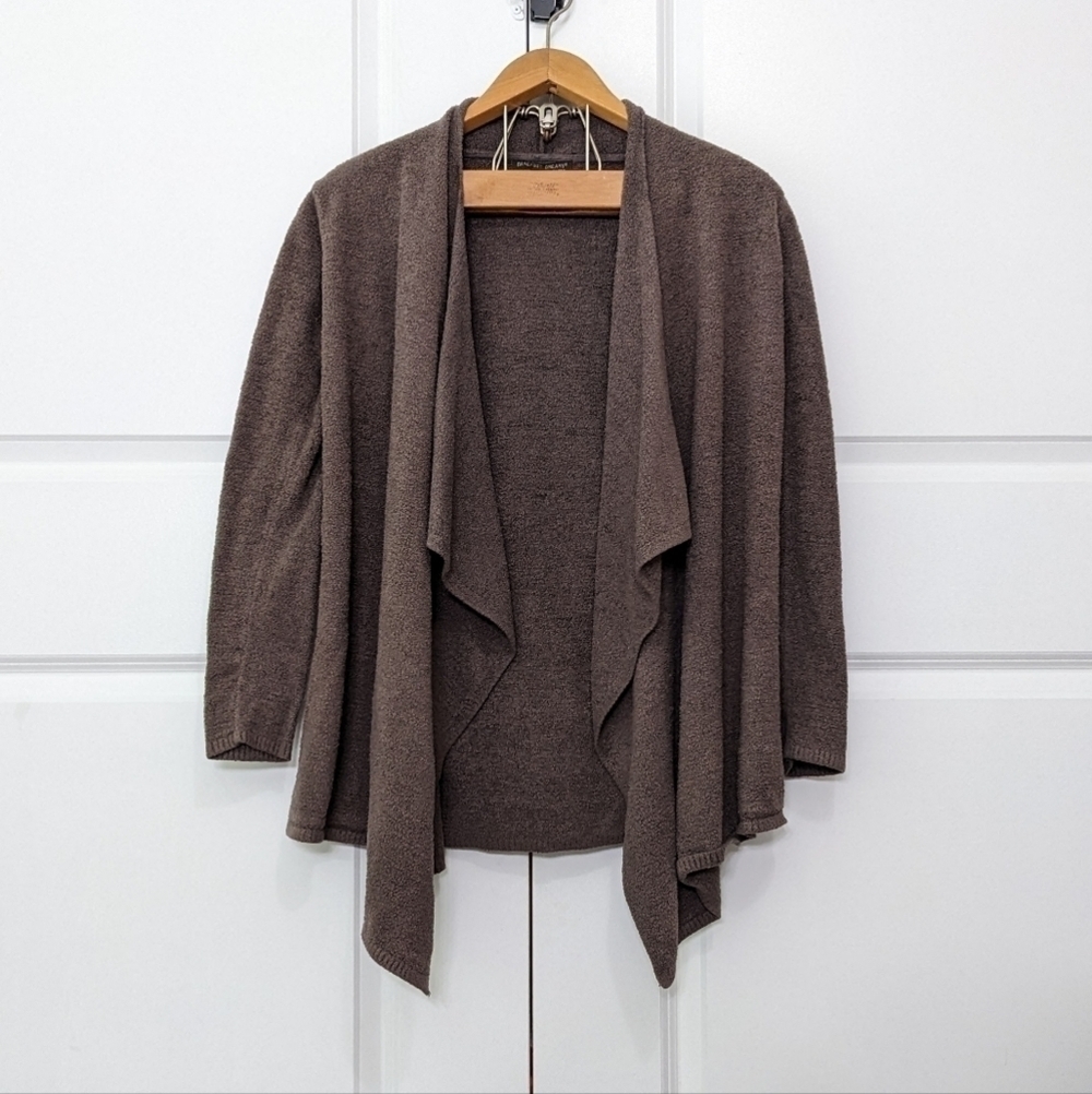 Barefoot Dreams Bamboo Chic Lite Calypso Cardigan Women’s S/M Brown Sweater Open